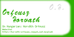orfeusz horvath business card